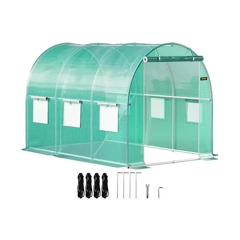

Outdoor Greenhouse Flower House Walk-in Tunnel Greenhouse Waterproof Cover 3*2 4*2 6*3 Meters Transparent Green Shed