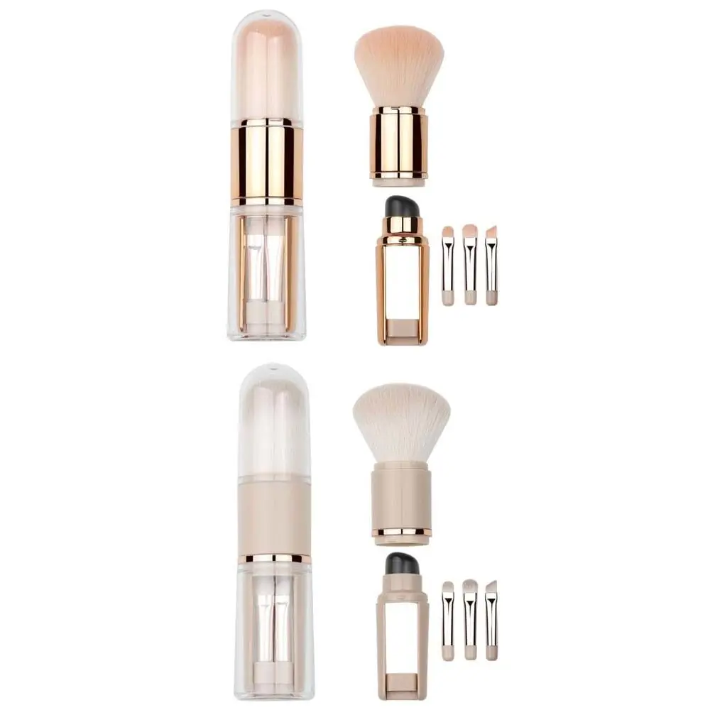 Washable Eye Shadow Brush Makeup Brush Set Soft Stretchable Powder Brush Dustproof Convenient 5 in 1 Makeup Brush Set Journey