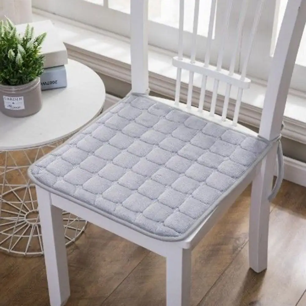 Simple Style Square Printing Dining Room Chair Cushion Household Office Plush Warm Seat Pads Square Non Slip Home Decor Mats