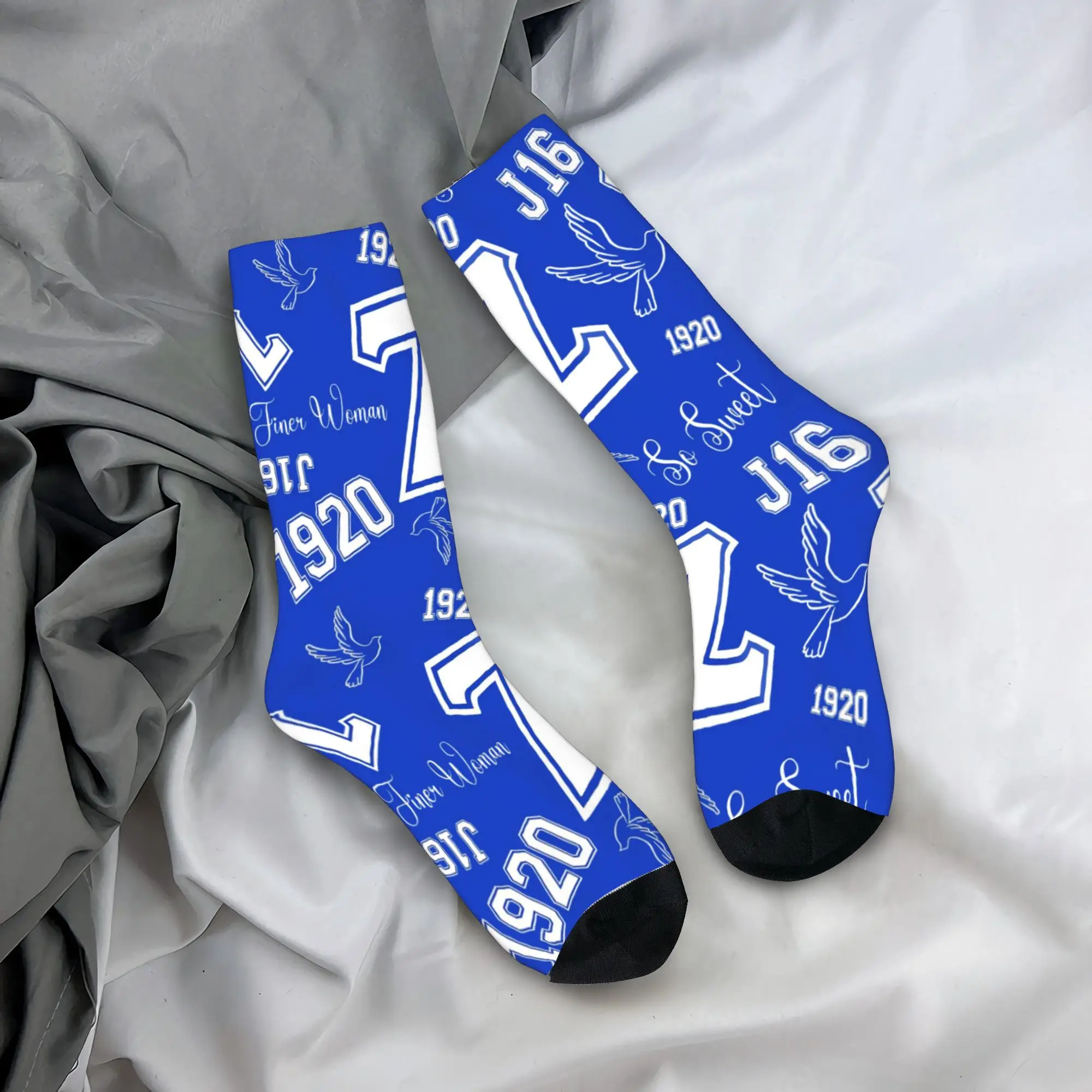 Custom Zeta Phi Beta Greek Letter Mens Crew Socks Unisex Funny 3D Print  Dress Socks