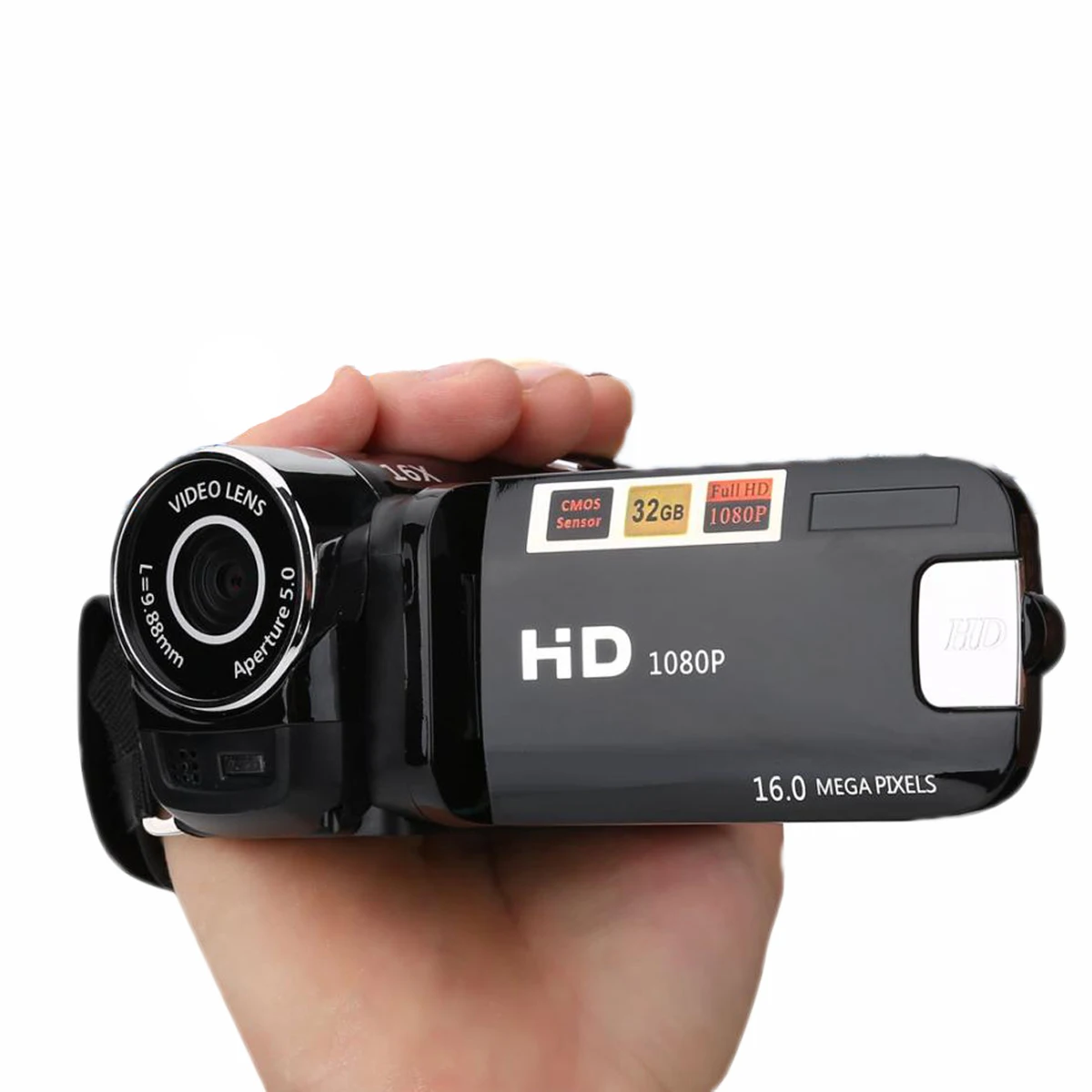 Câmera Zoom Digital Com Tela De Rotação De 270 Graus, Câmera De Vídeo Vlog, Full HD, DV, 1080P, 16 Milhões De Pixels, 16X