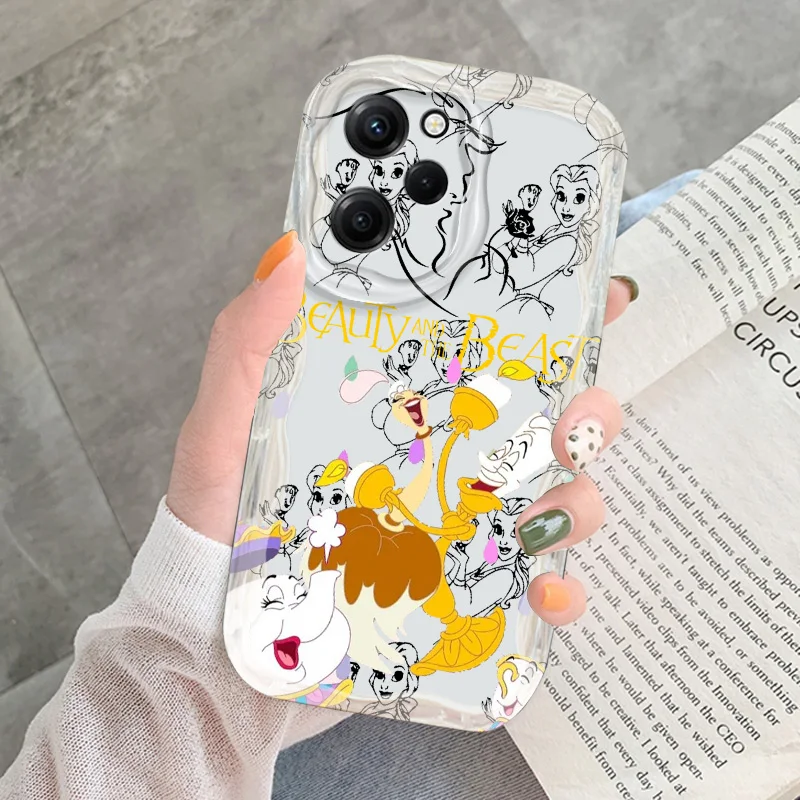 Beauty and the Beast Cream Phone Case For Redmi Note 13 12 11 10 9 8 Pro Max T S Plus 4G 5G silicone Funda Shell Soft Cover Capa