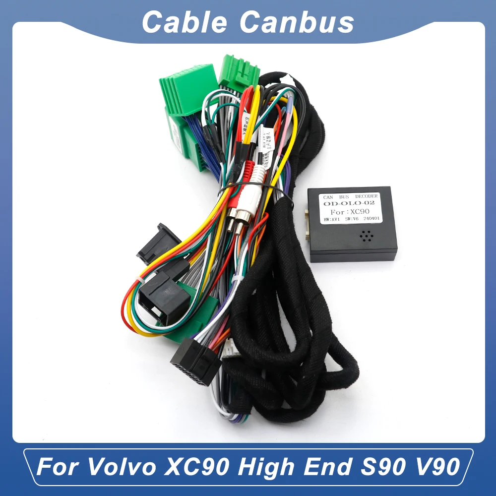 

16Pin Car Wiring Harness Adapter Canbus Box Decoder Android Radio Power Cable for Volvo XC90 High End S90 V90