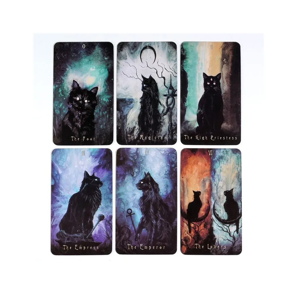 Hot selling Cat Tarot Oracle Card Leisure Fortune Divination Party Entertainment Chess Card Game Tarot 78 Card Deck