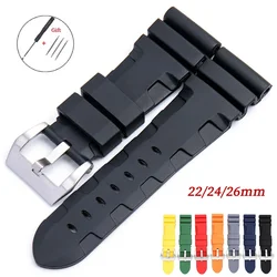 22mm 24mm 26mm Silicone Watch Strap for Penahai Waterproof Rubber Watch Band Sport Soft Wristband Women Men Bracelet Accessories