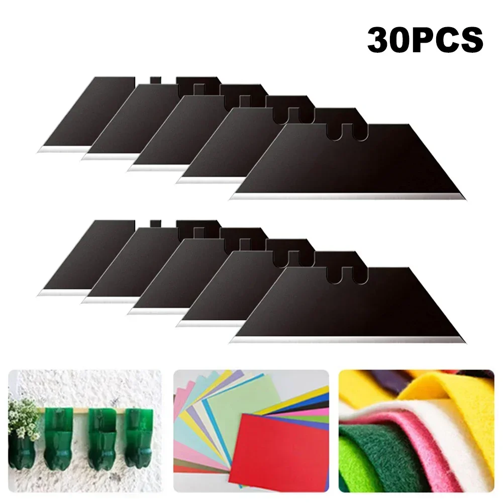30Pcs Trapezoidal Blade Replacement Blade Art Craft Cutter Tool Multifunction Carbon Steel Cutter Blade For Household Hand Tools