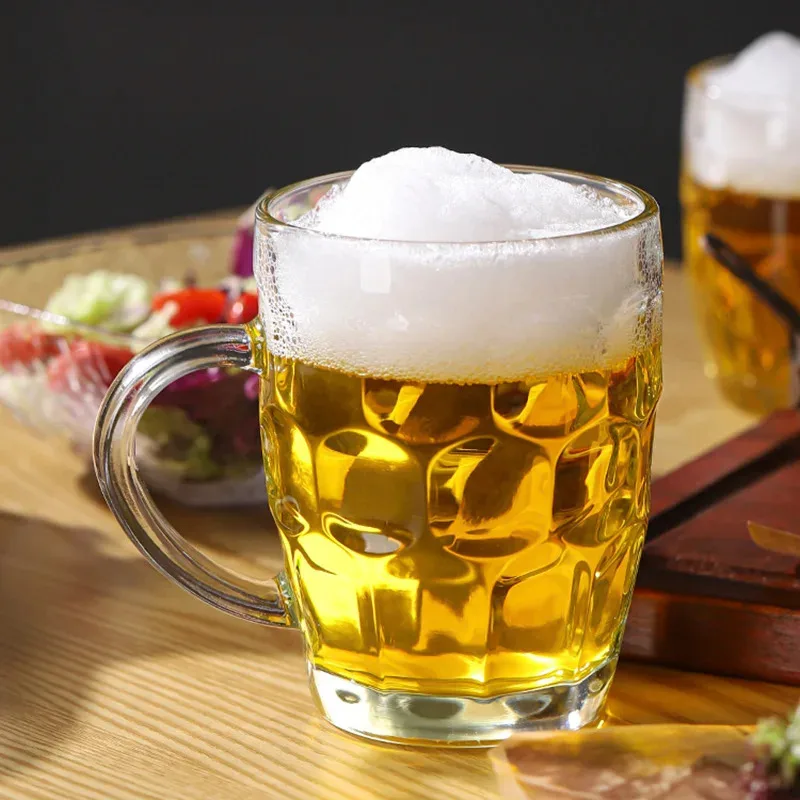 

TOPLIVING 260ml Versatile Heat Resistant Tea Cup Creative Beer Glass Transparent Wine Glass With Handle Barware For Beverage Ent