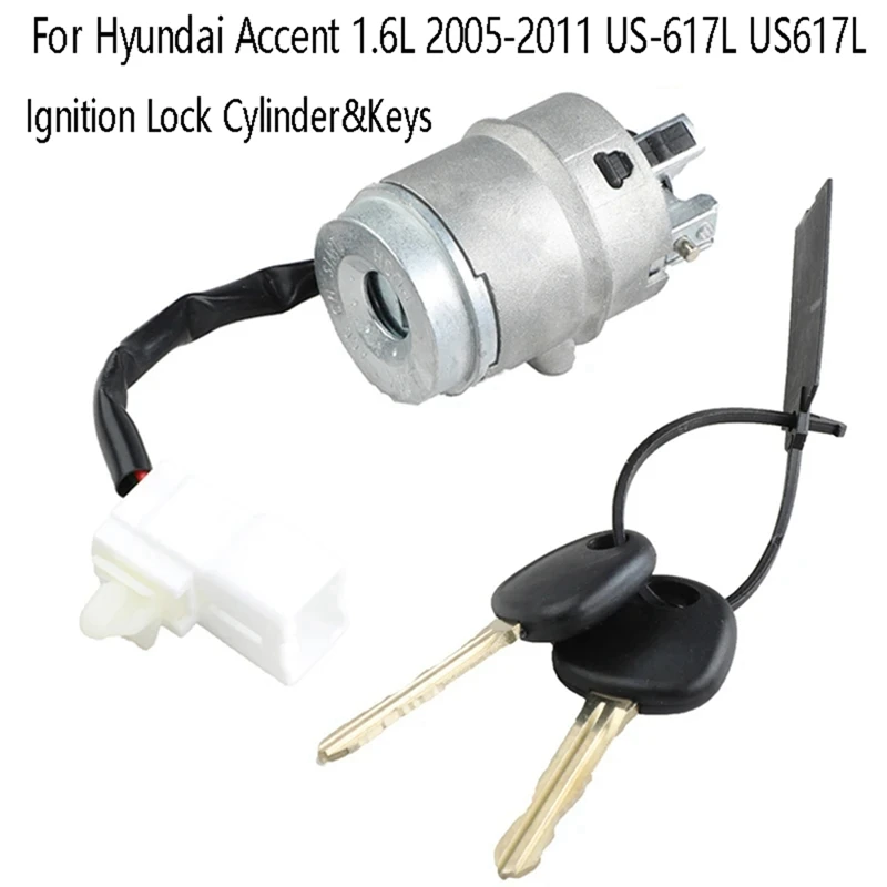 New Ignition Lock Cylinder&Keys For Hyundai Accent 1.6L 2005-2011 Spare Parts Parts US-617L US617L 81920-1EA00 819201EA00