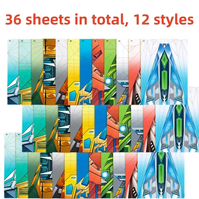 Kit de Origami de Aviones de Papel, 12 Modelos, 36 Hojas de Papel de Colores, Maqueta 3D, Rompecabezas Tridimensional, Entrenamiento de Pensamiento para Adolescentes, Regalo