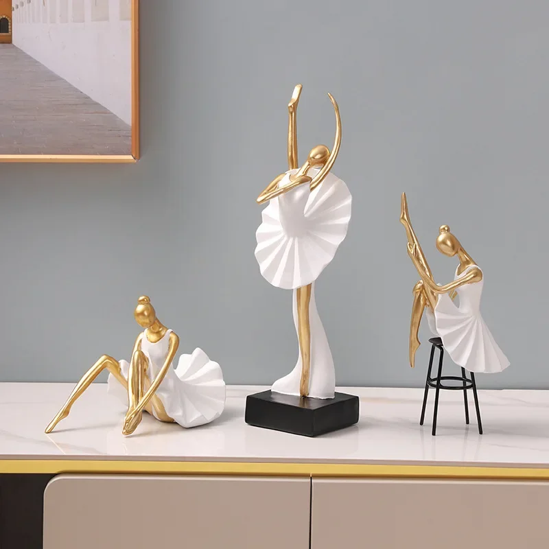 Modern Art Ballet Dancer Little Girl Figure Decoration Creative Home Entrance Princess Room Decoration