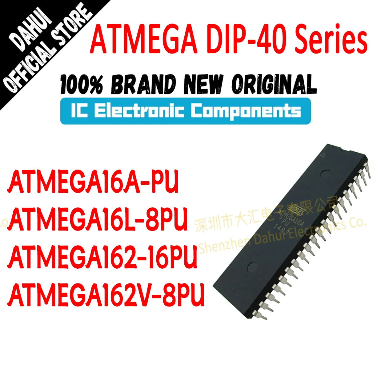 ATMEGA16A-PU ATMEGA16L-8PU ATMEGA162-16PU ATMEGA162V-8PU ATMEGA IC MCU Chip DIP-40  In Stock 100% Brand New Origin