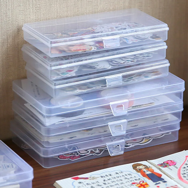 Hand Accounting Sticker Storage Box Idol Card Storage Case Transparent Plastic Organizer Convenient Desktop Storage Container