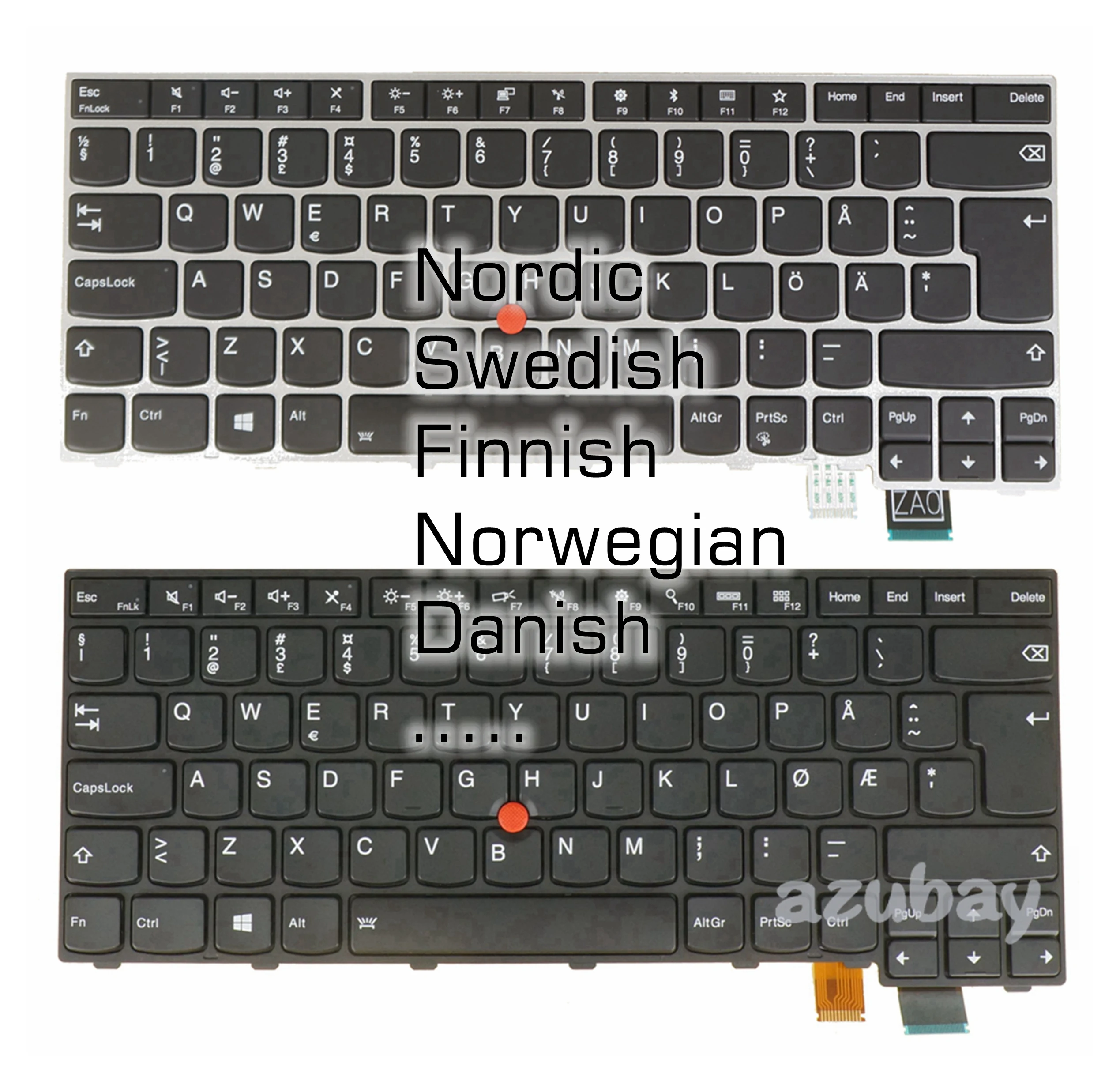 

Nordic Swedish Finnish Norwegian Danish Keyboard for Lenovo Thinkpad T460S T470S 20HF 20HG 20JS 20JT, 13 Gen 2 20J1 20J2 Backlit