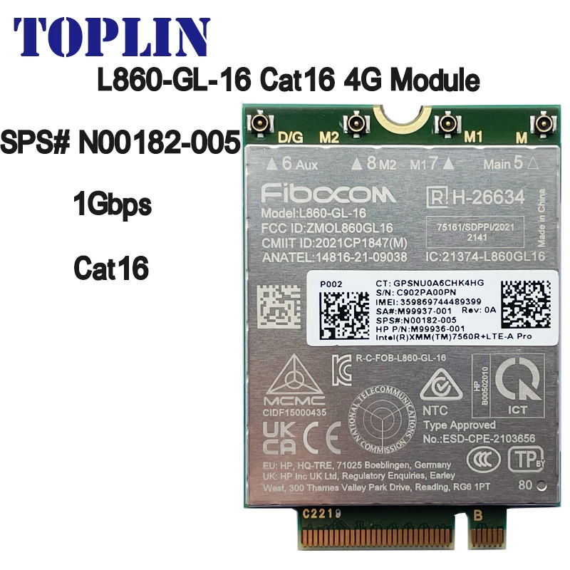 L860-GL-16 LTE CAT16 Module for 4G L860-GL N00182-005 4G modem NGFF M.2 For HP Laptop