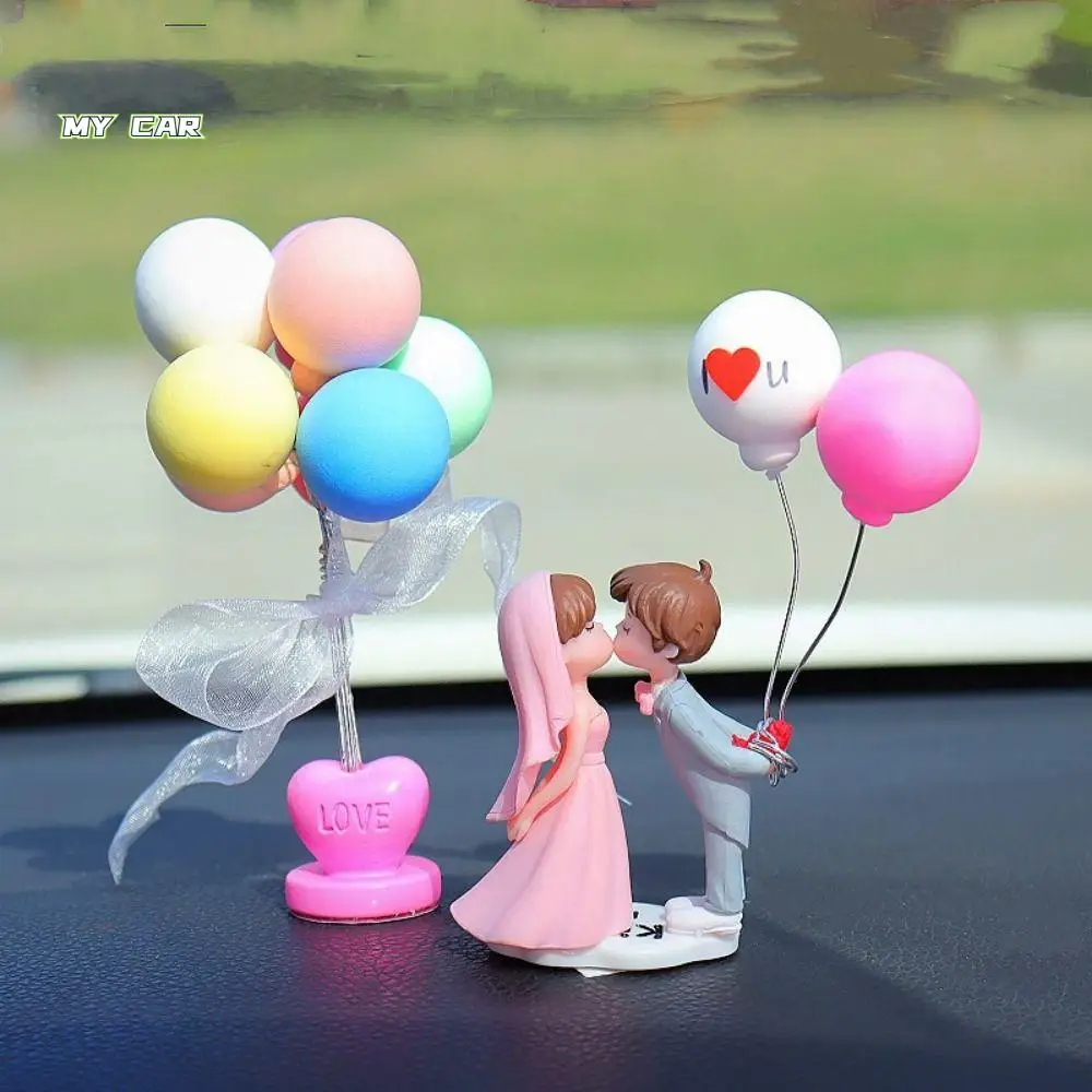 

Get Married Car Ornaments Kiss Balloon Resin Cartoon Couples Model Toys Cute Cartoon Kiss Balloon Action Figure Center Console