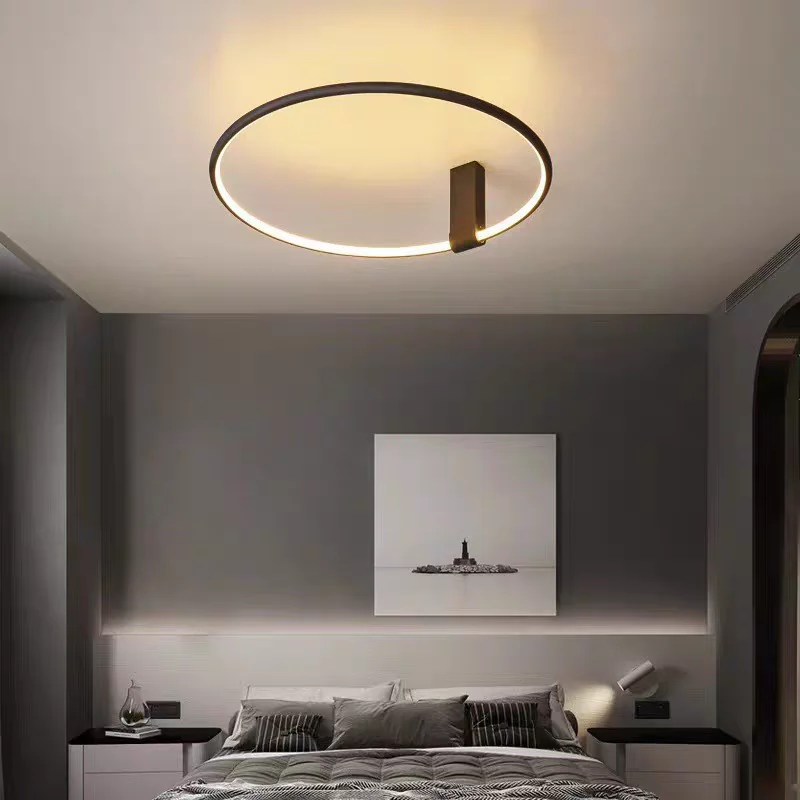 Nordic Minimalist Circular LED Ceiling Light Modern Personalized for Bedroom Study Office Design Practical Home Lighting Fixture
