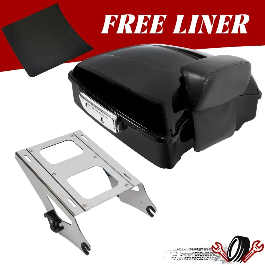 Chopped Luggage Trunk Backrest Rack For Harley Road Street Glide 2014-2025
