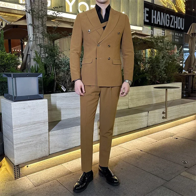 

W257 Double-breasted British style business suit