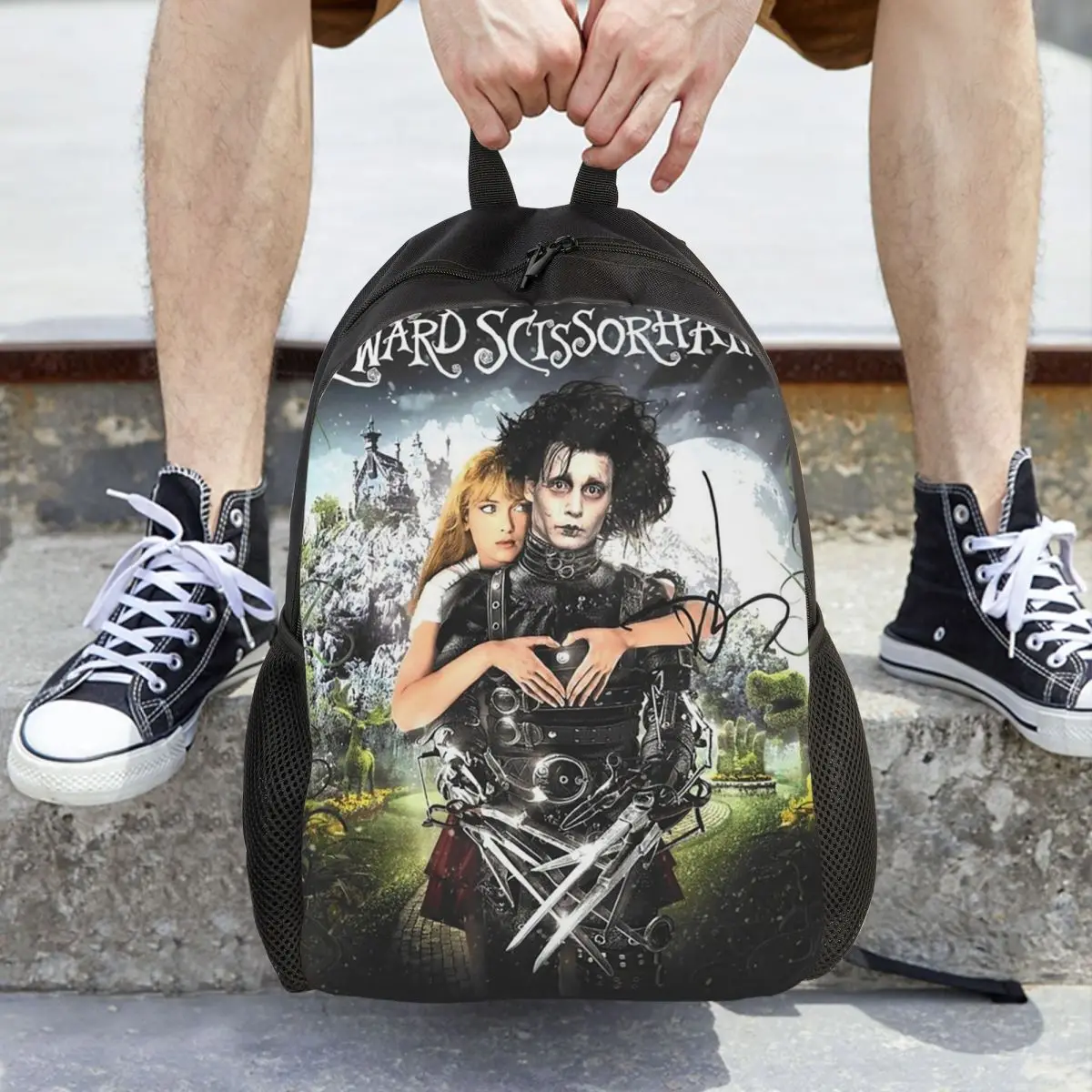 Edward Scissorhands Movie Backpack Daypack Large Capacity Children BookBag School Bag Shoulder Bags for Men Women