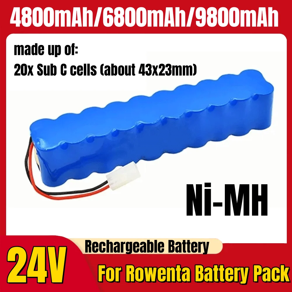 

24V 9800mAh For Rowenta Ni-MH Battery Pack CD Vacuum Cleaner Besen Air Force Extreme RH8770 RH8771WS RH877501 RH8779 RH877901