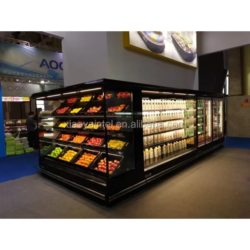 Customize Vegetable Display Fridge for Supermarket Open Case Refrigerator for Fruits and Vegetables Display Cooler