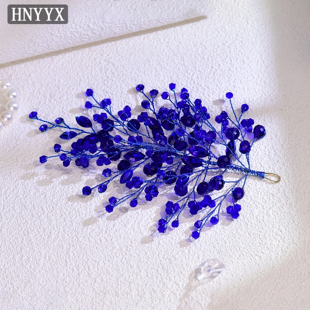 

HNYYX Luxury Blue Crystal Headband Rhinestone Wedding Hair Accessories Women Fashion Jewelry Tiara Holiday Dress Headwear A235