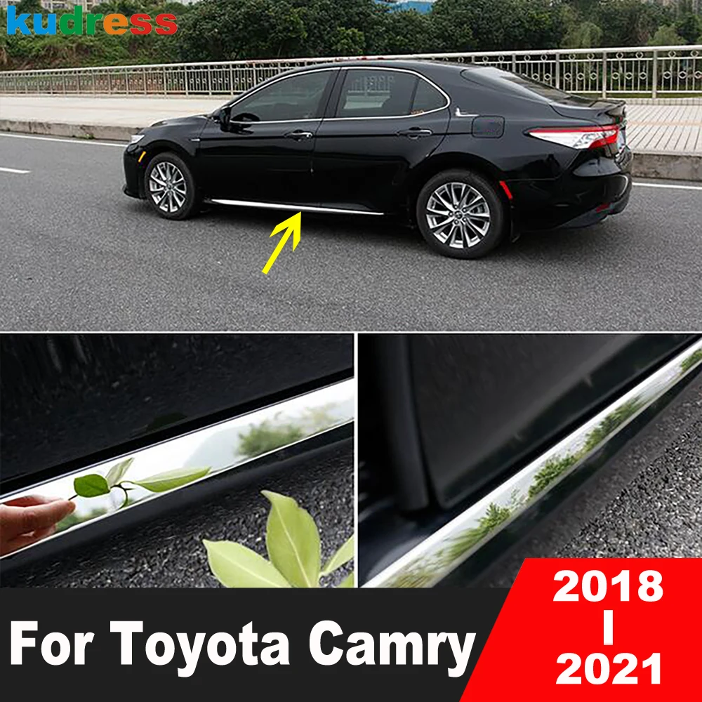 Side Door Body Trim For Toyota Camry SE XSE TRD 2018-2020 2021 Stainless Car Door Streamer Molding Garnish Strip Accessories