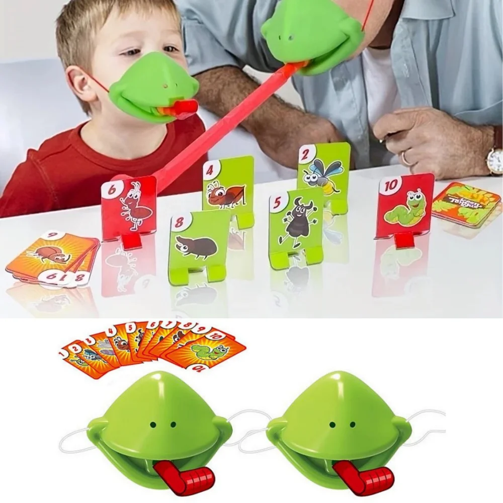 

Frog Lizard Mask Wagging Tongue Lick Cards Board Game Children Family Party Antistress Funny Desktop Interactive Puzzle Toys