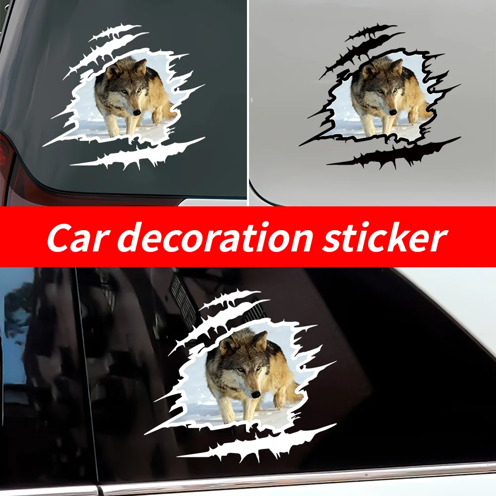 

Cool Wolf Car Waterproof Sunscreen Sticker Decal Cover Scratches Graphic Sticker for Car SUV Motorcycle Sticker Accessories
