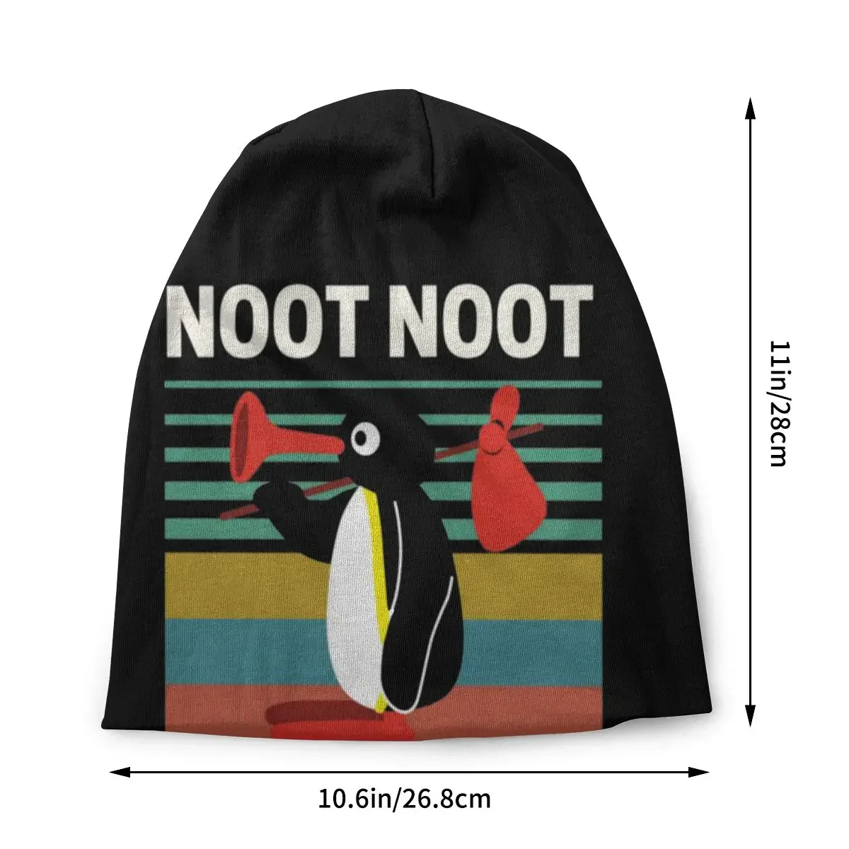 Noot Noot Pingu Penguin Meme Funny Cartoon Caps Goth Skullies Beanies Hats Male Spring Warm Thermal Elastic Bonnet Knit Hat