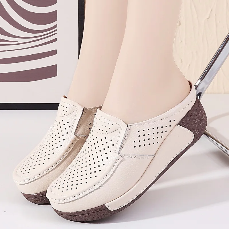 Summer Closed Toe Sandals Women Slippers Shoes Large Size Wedges Platform Flip Flops High Heels Women\'s Sandalias Mujer WSH3299