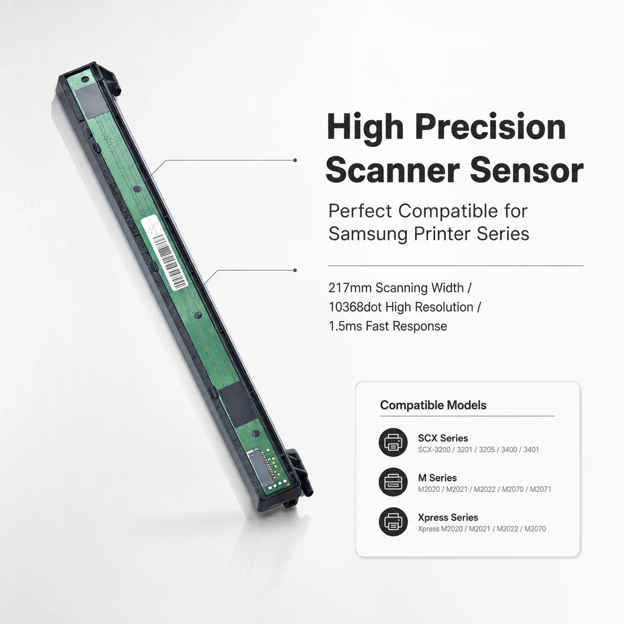 4/5 0609-001409 CIS Scanner Head Compatible For Samsung SCX3400 SCX3405 SCX3407 SCX4650 SCX4726 SCX4727 SCX4728 SCX4729 Contact