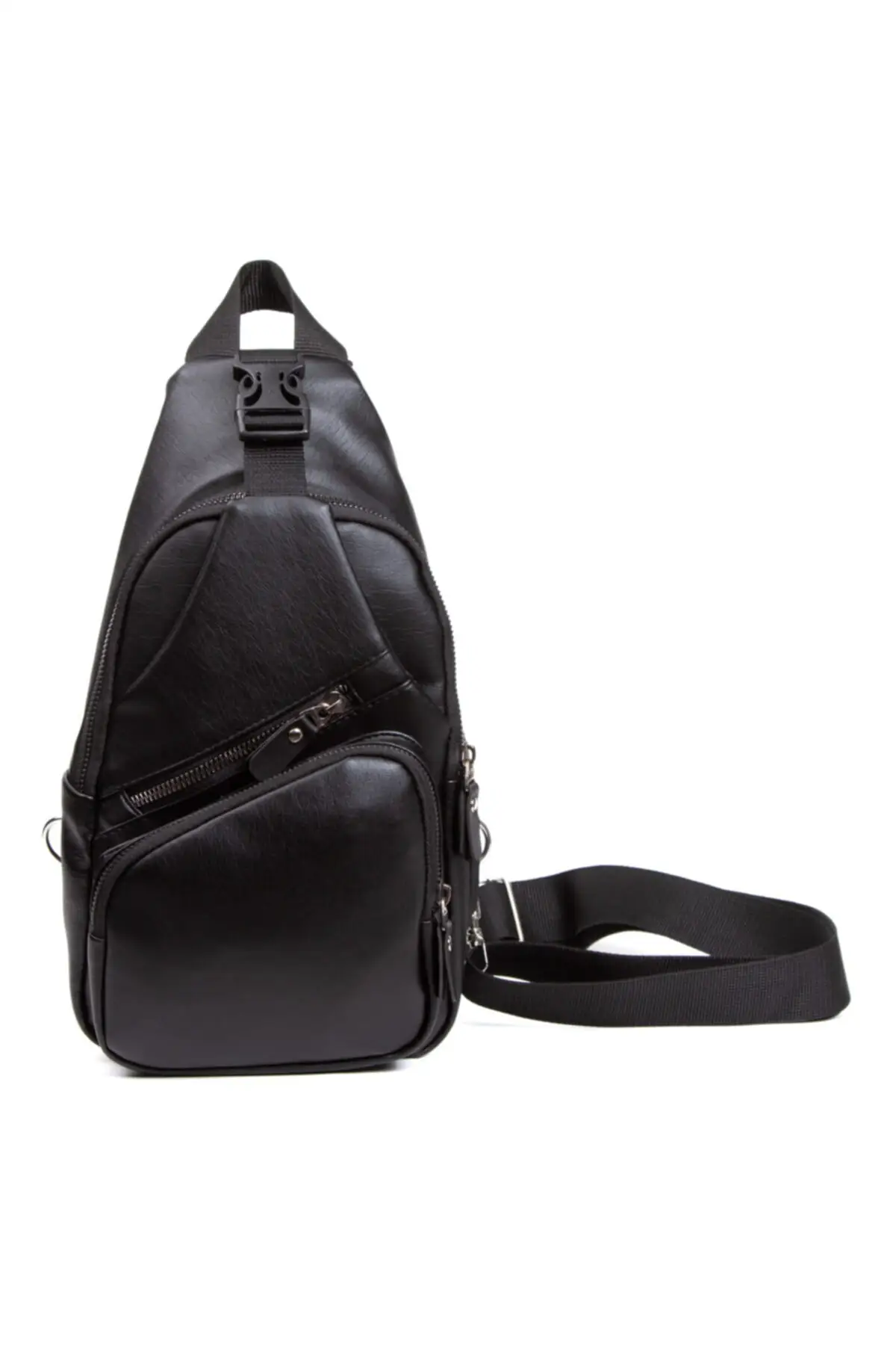 غسل الجلود حقيبة صدر للرجال ذراع واحد عبر بوديباغ حقيبة ظهر صغيرة مع سماعة الرأس وشاحن منفذ أنيق تسليم آمن 2022