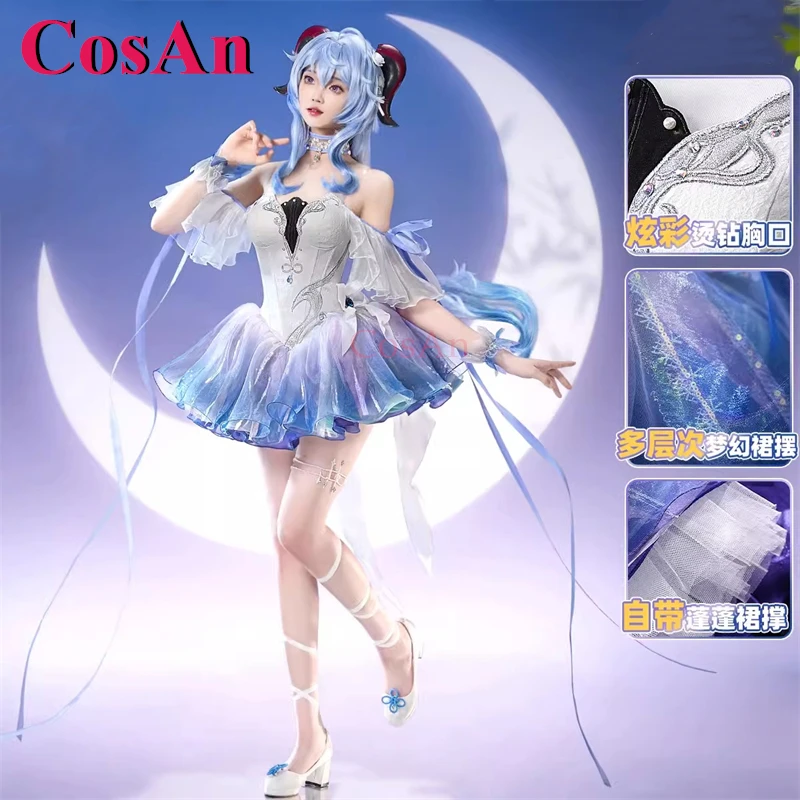 

CosAn Game Genshin Impact Ganyu Cosplay Costumes Moonlight Dream Skin Gorgeous Ballet Dress Halloween Party Role Play Clothing