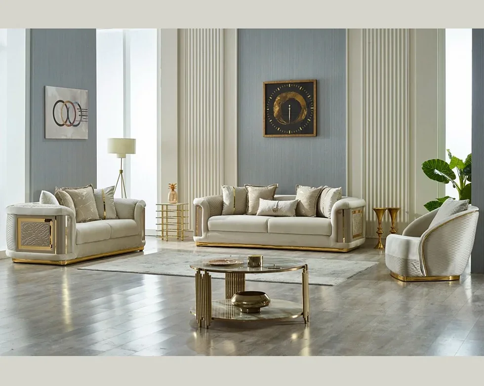 Modern Velvet Living Room Sofa Set 321 combination for Apartment Wholesales Villa Sofas Home Office Hotel Living room furniture