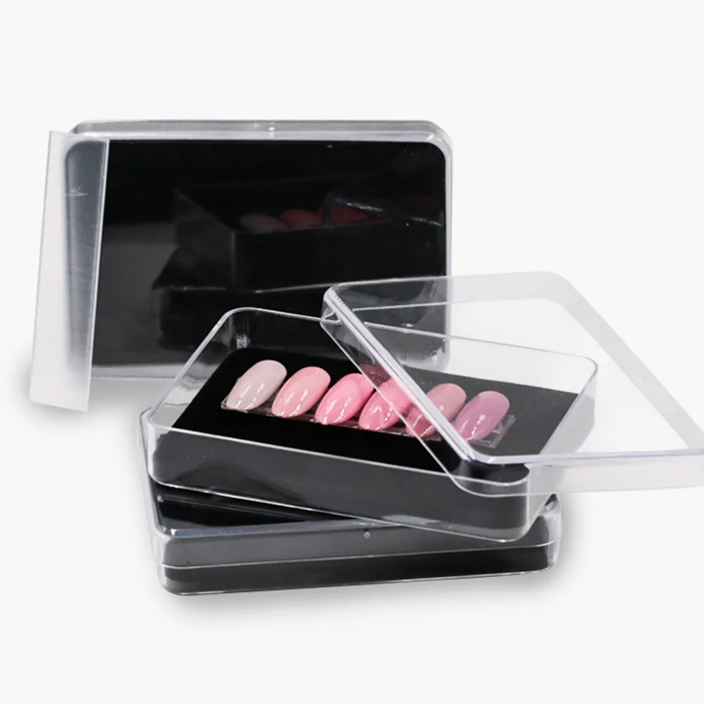 Press on Nail Organizer Box Clear Acrylic Storage Case for Nail Tips Gel Polish False Nails Salon Home Use Portable Lightweight