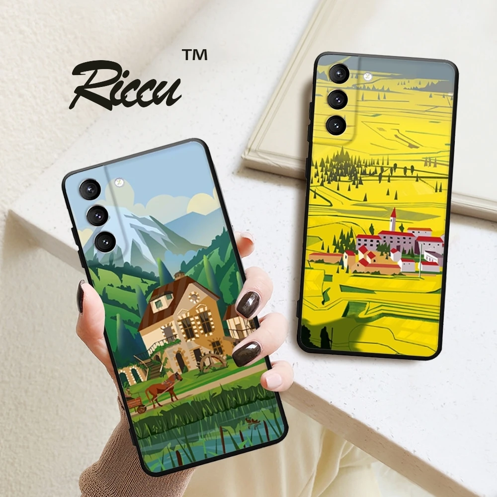 Beautiful mountain and river countryside Phone Case For Samsung Galaxy S24 23 22 S21 20 FE Ultra plus A55 54 53 51 Phone case