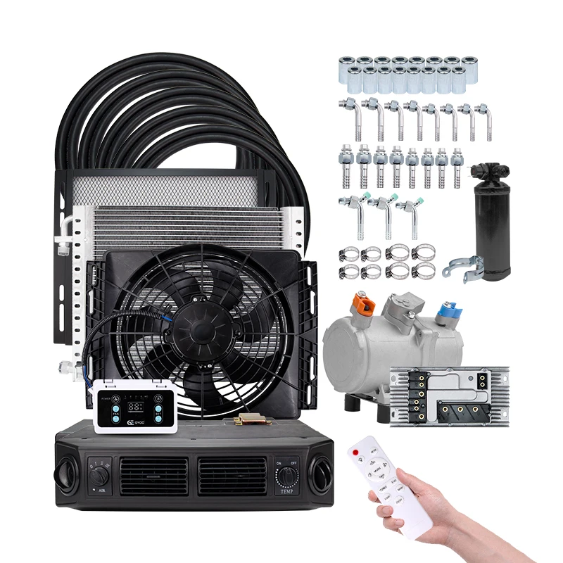 

Universal 12V 24V Auto Electric Air Conditioning Compressor Evaporator Assembly Kit for Car Van Truck Tractor A/C Conditioner