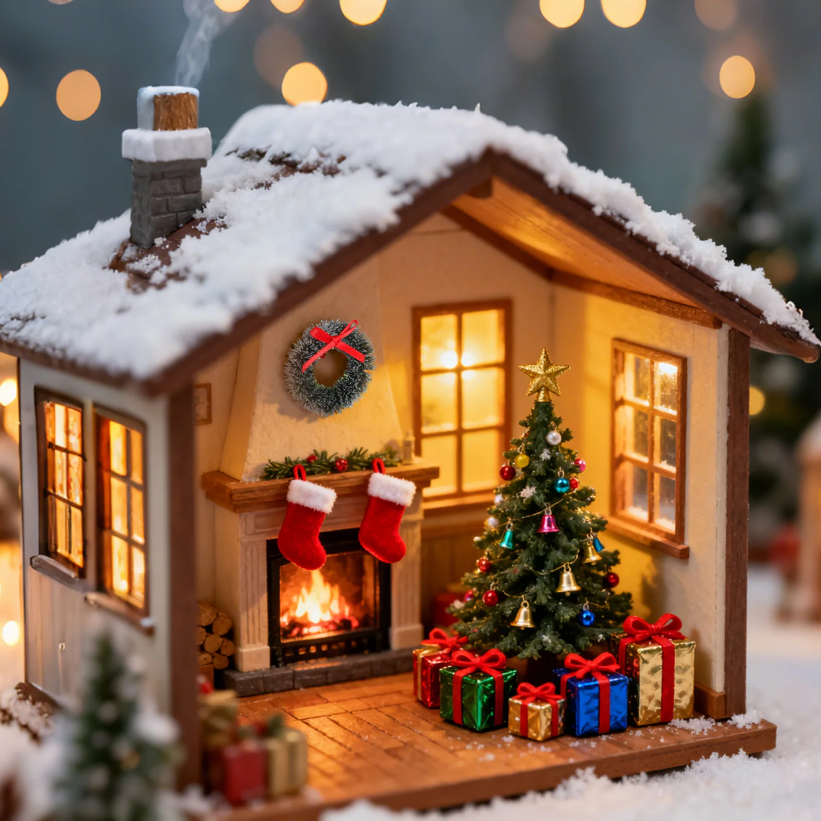 

20 pcs Christmas Wreath Mini Green Garland For Party Decoration Miniature Landscape Xmas Hanging Ornament Craft Decor