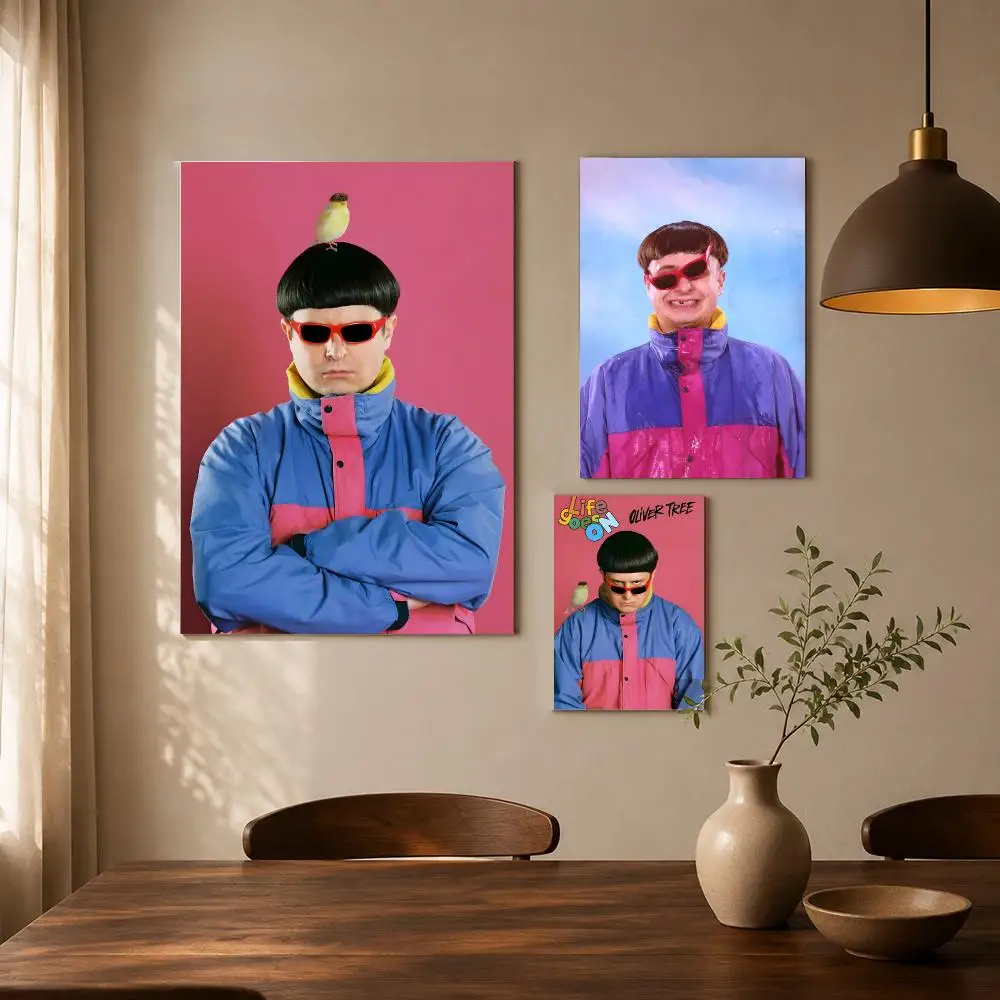 O-Oliver Tree Singer Poster Self-adhesive Living Room Bedroom Party Bar Decor Moisture-proof Fade-resistant HD