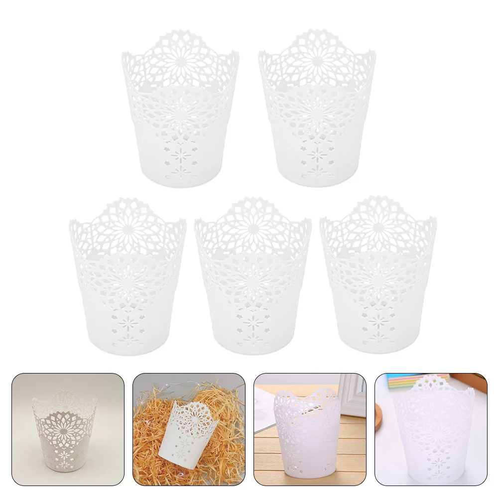 

5 Pcs Creative Plastic Pen Holder Desk Decor Cup for Pencil Buckets Organizer Office
