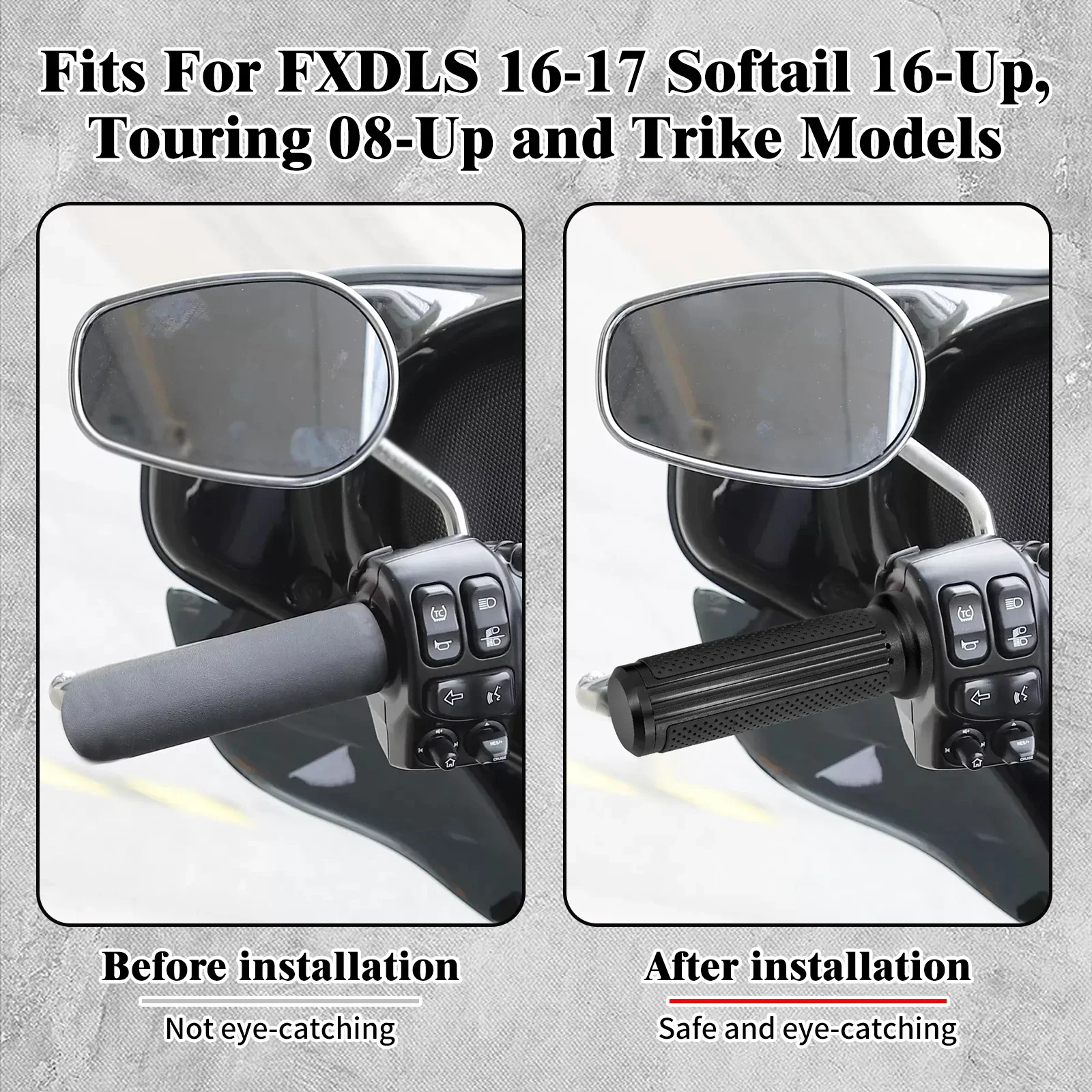 Motorcycle 1\'\' 25mm Electronic Throttle Handle Bar Hand Grips Handle Grip CNC For Harley Touring Electra Glide Softail Fat Boy