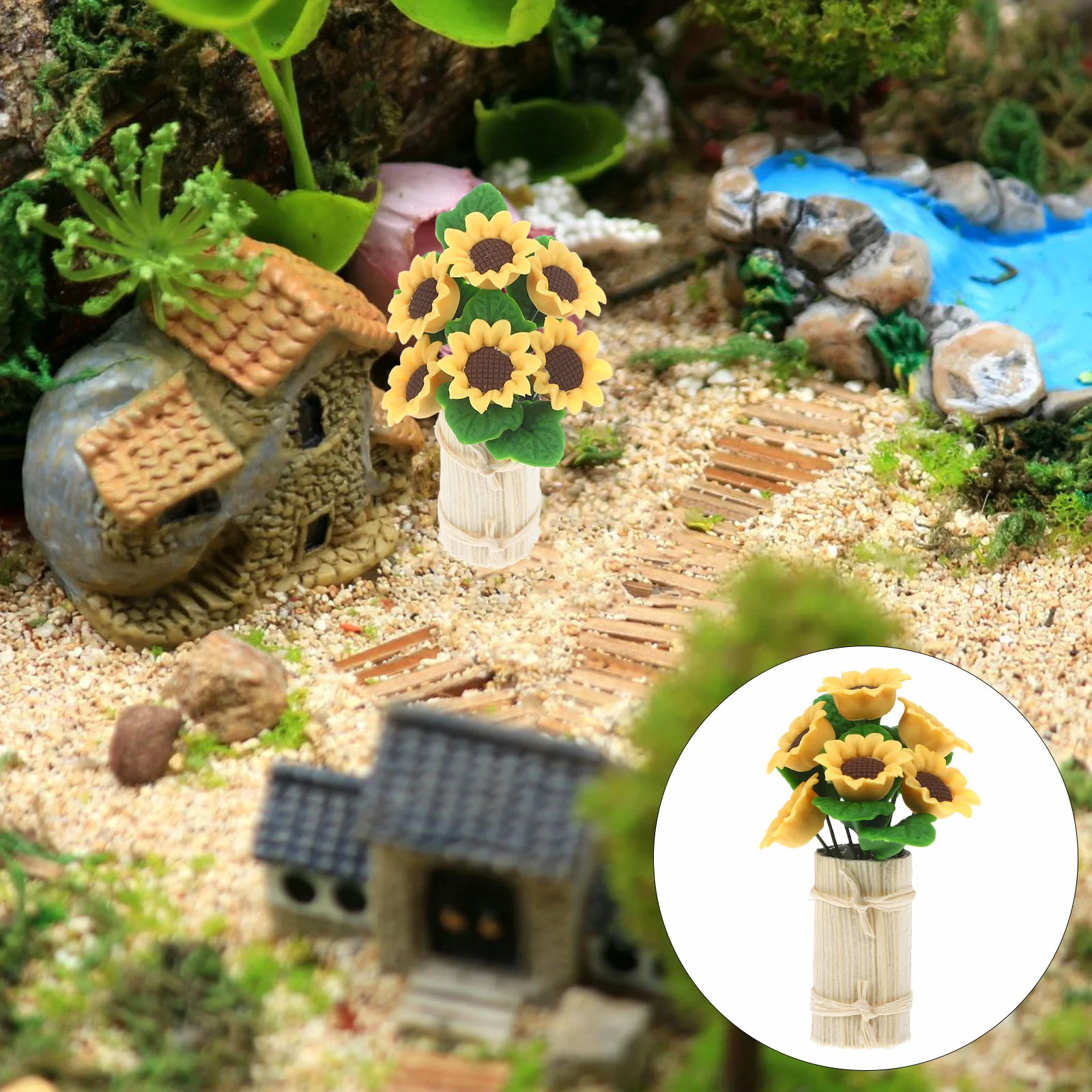 Mini Flower Craft Pot Small House Bottle Decoration Stuff Miniature Dollhouse Accessories