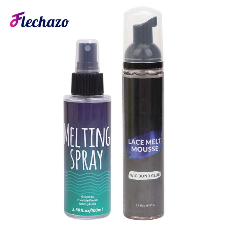 

Lace Melting Spray 100Ml 3.38Oz + Lace Melt Mousse 100Ml 3.38Oz, Glueless Hair Wigs Adhesive Lace Melting Holding Spray Mousse