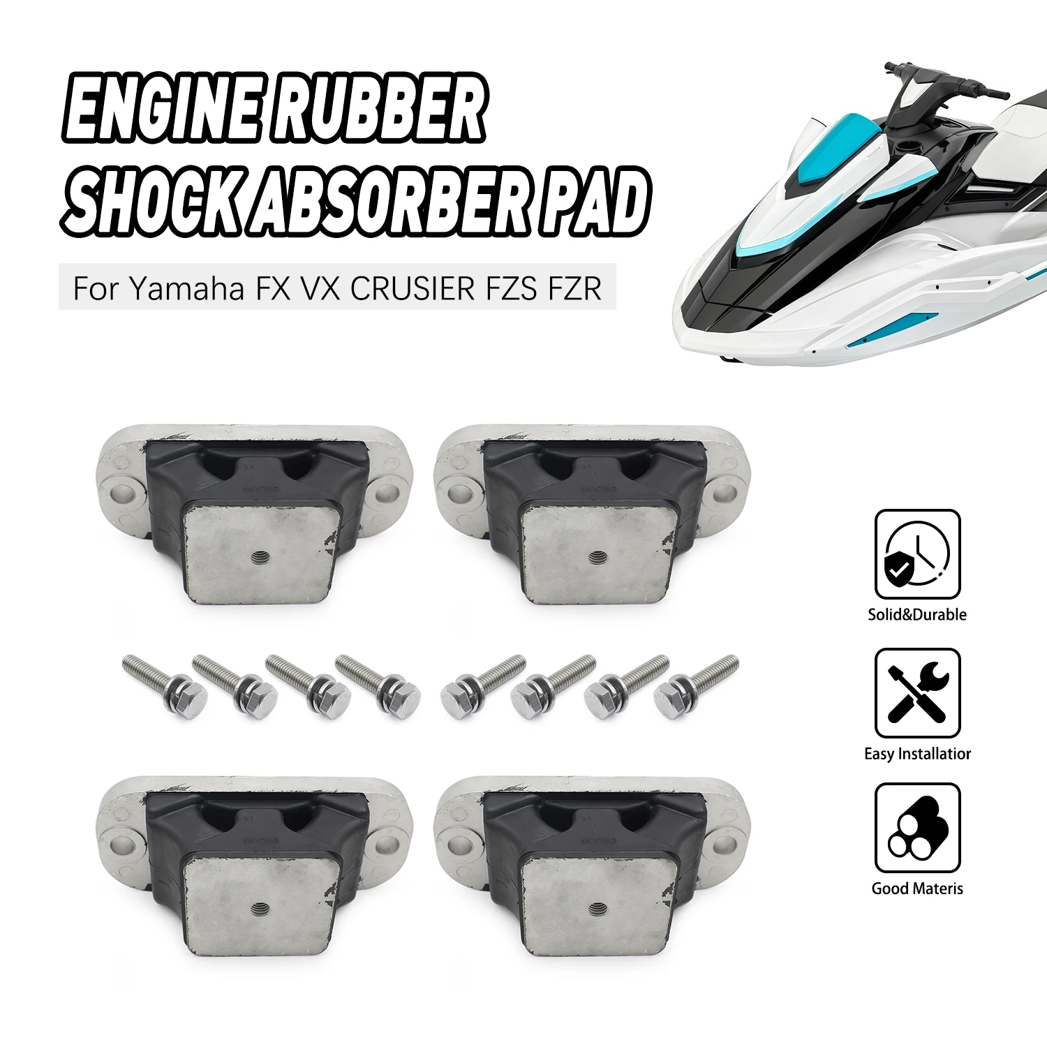 

Комплект из 4 резиновых кронштейнов для крепления двигателя мотоцикла, замена для Yamaha WaveRunner FX VX CRUISER FZS FZR 67X-44517-10-94