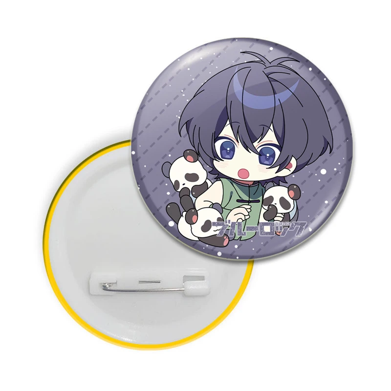 Pin de bloqueo azul de Anime de 58MM figuras de dibujos animados Bachira Meguru Isagi Yoichi Chigiri Hyouma Nagi Seishirou broche insignia pines a presión