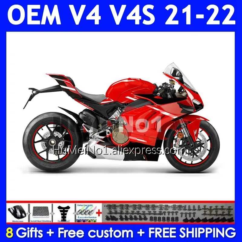 Injection Body For DUCATI Panigale V4 V 4 S R V4S V4R 21-22 Year 328No.18 V4-S V4-R 2021 2022 21 22 OEM Red black Fairing Kit