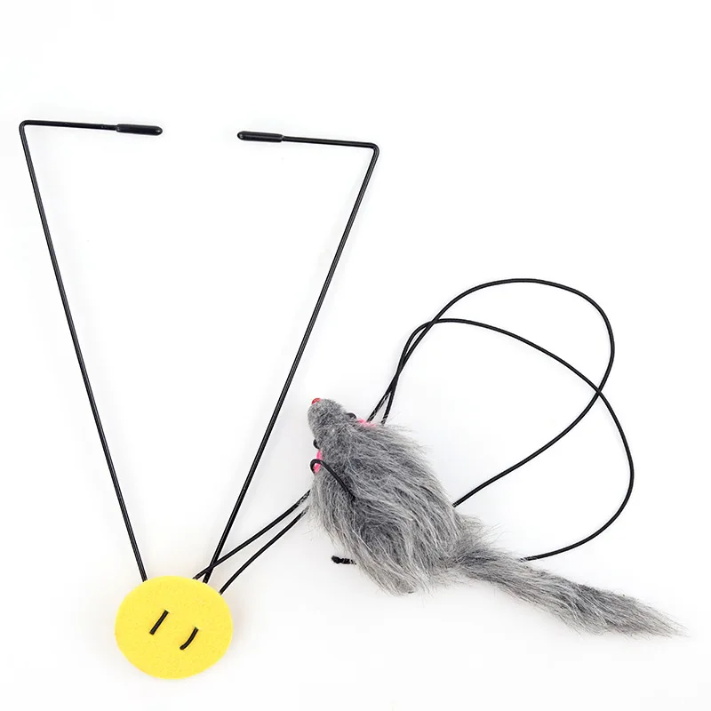 1PC Cat Toys Self-excited Hanging Door Retractable Funny Cat Scratch Rope Mouse Interactive Toys For Cats Stick Pet Cat Supplies