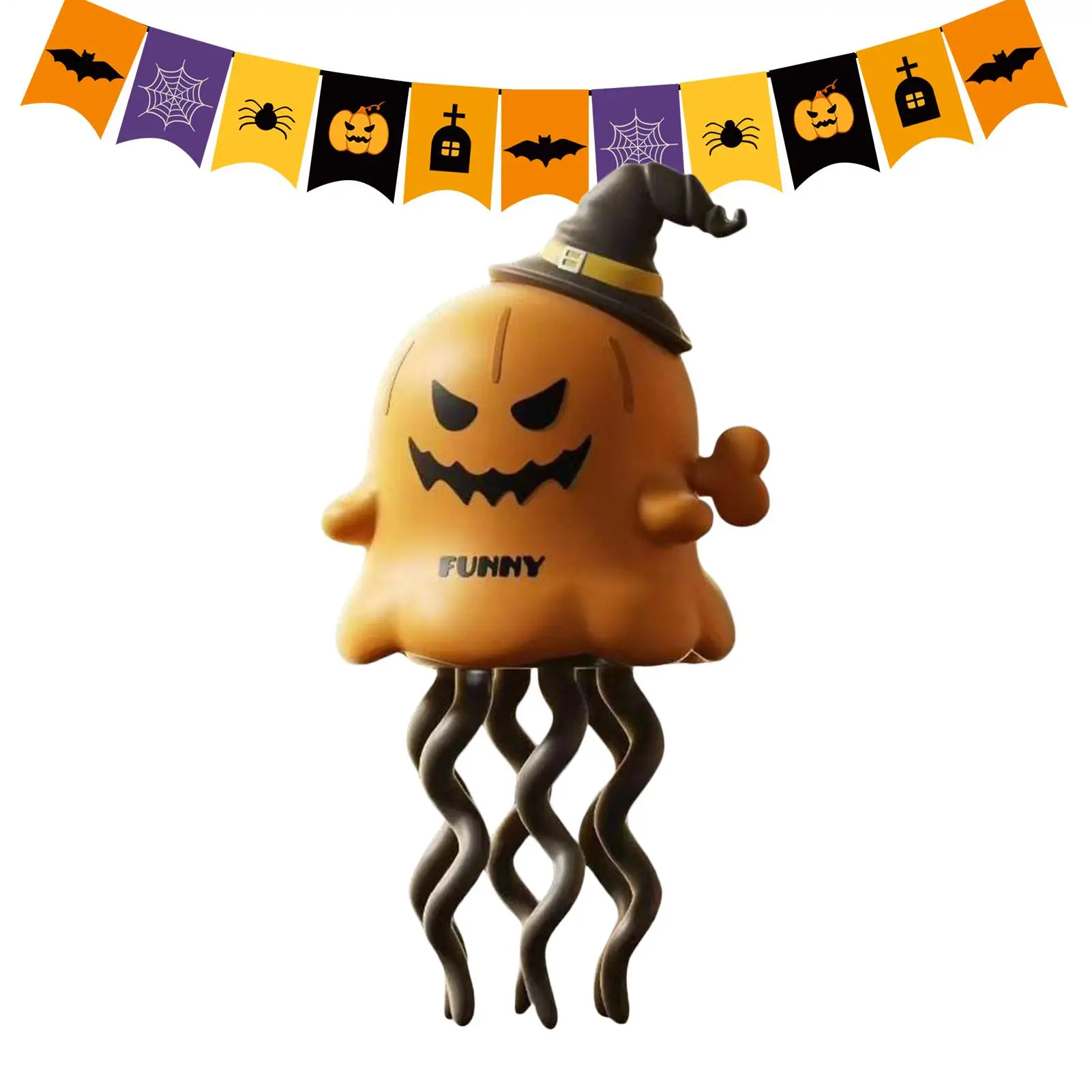 

Halloween Windup Toy Dancing Ghost Pumpkin Clockwork Figure Calming Companion Relaxing Gak Joke Prop for Bedroom Nightstand