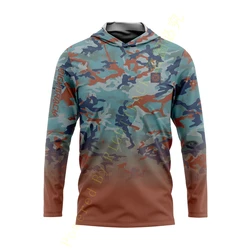 Camping & Hiking Hoodie Clothes Camo Unisex Long Sleeve Mesh Lightweight Sunscreen Fishing Shirts UV UPF50+ RT Angling Apparel